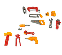 122241 Jeu d'imitation bricoleur CIGIOKI avec casque chantier et 14 accessoires