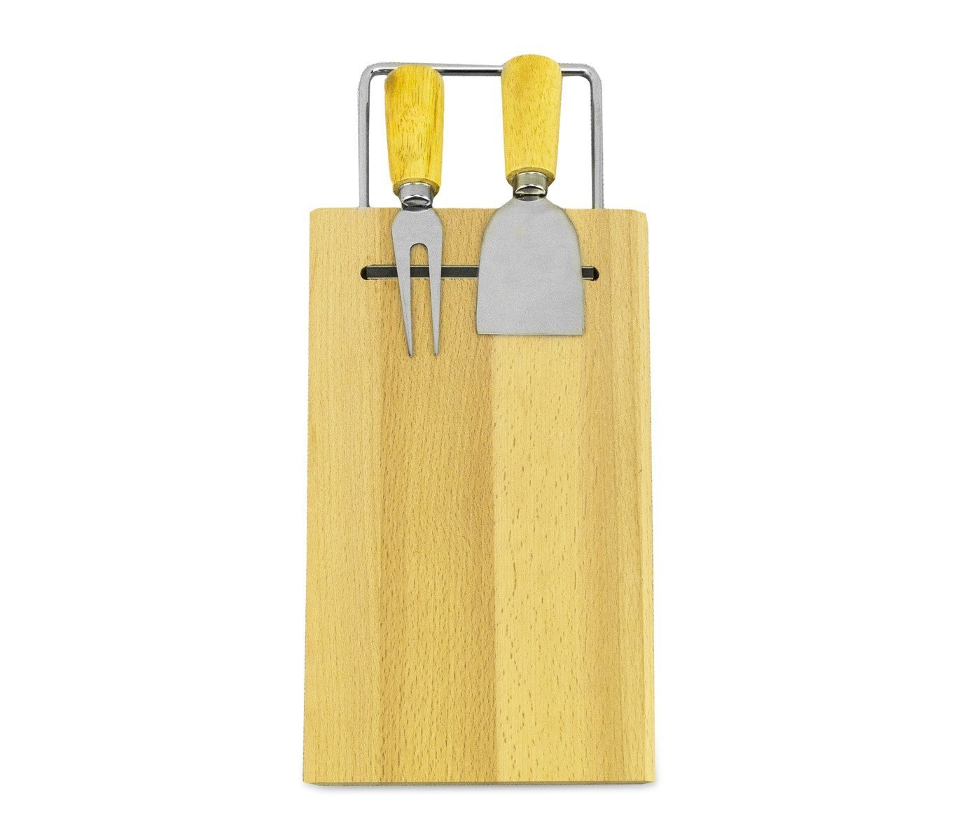 689378 Plateau à fromage en bois du bouleau avec fourchette et pelle 33 x 15 cm