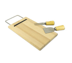 689378 Plateau à fromage en bois du bouleau avec fourchette et pelle 33 x 15 cm