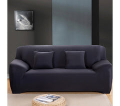 4352 Housse de canapé 2 places couleur unie tissu élastique facile à enfiler