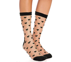 W-8003 Lot de 12 paires de chaussettes pour femme LOVELY  avec des cœurs