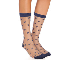 W-8003 Lot de 12 paires de chaussettes pour femme LOVELY  avec des cœurs