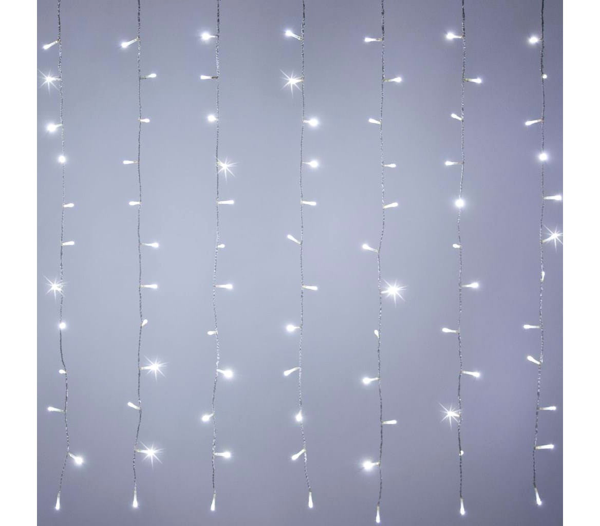561076A Rideau lumineux de Noël 300 led 3 x 1 m lumière froide 8 effets