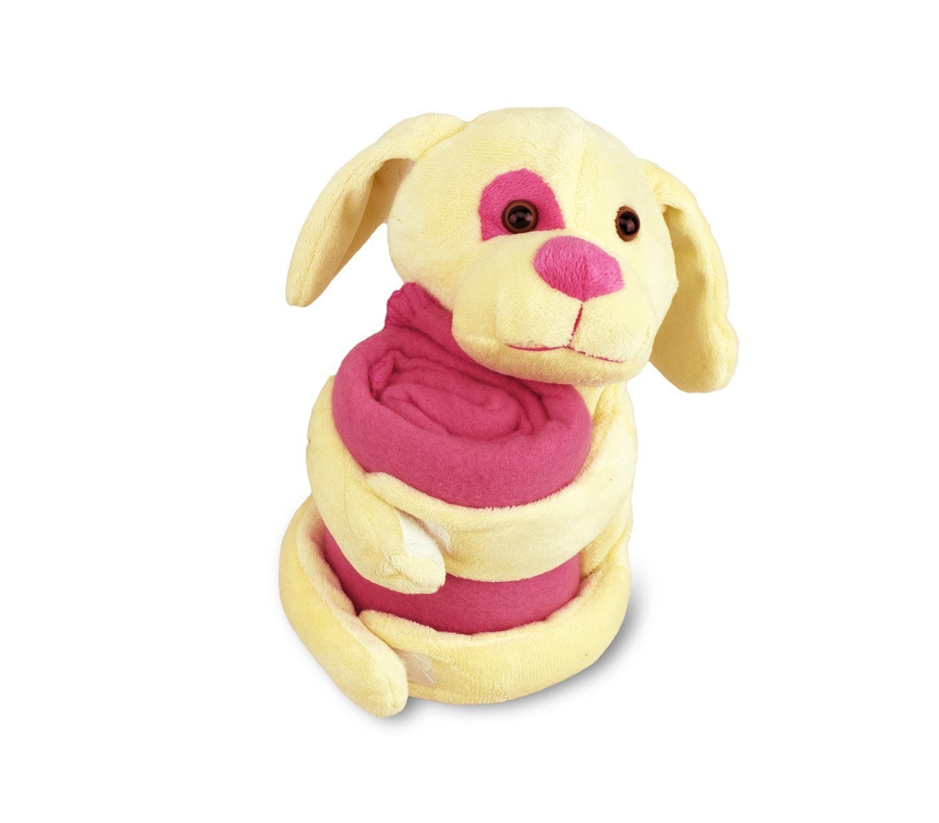 184639 Set de peluche et couverture polaire DOLLYSSIMI chien doux 100 x 75 cm