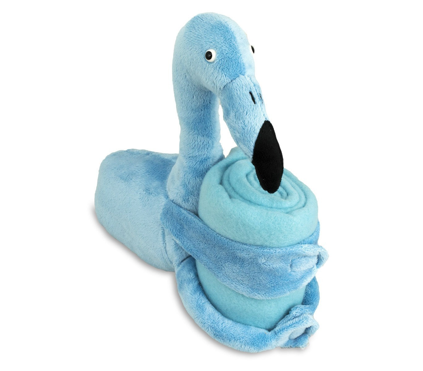 184608 Set de peluche et couverture polaire DOLLYSSIMI flamant doux 75 x 70 cm