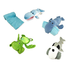 184585 Set de peluche et plaid polaire DOLLYSSIMI animaux aquatiques 100 x 75 cm