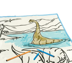 121769 Tapis magique DINOSAURES lavable 50 x 50 cm pour colorier avec feutres