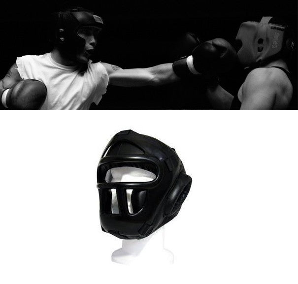 Casque de defense arts kickboxing, le karaté, MMA, masque de contact de boxe