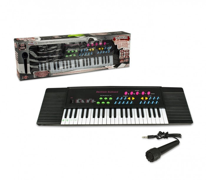 100380 Clavier électronique jouet avec microphone 44 touches et bases rythmiques