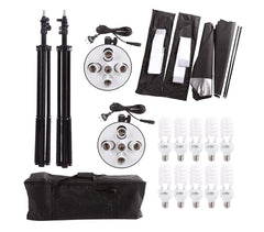 4499 kit d'éclairage 2 softbox avec 10 ampoules de 45 W et un sac de transport