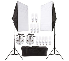 4499 kit d'éclairage 2 softbox avec 10 ampoules de 45 W et un sac de transport
