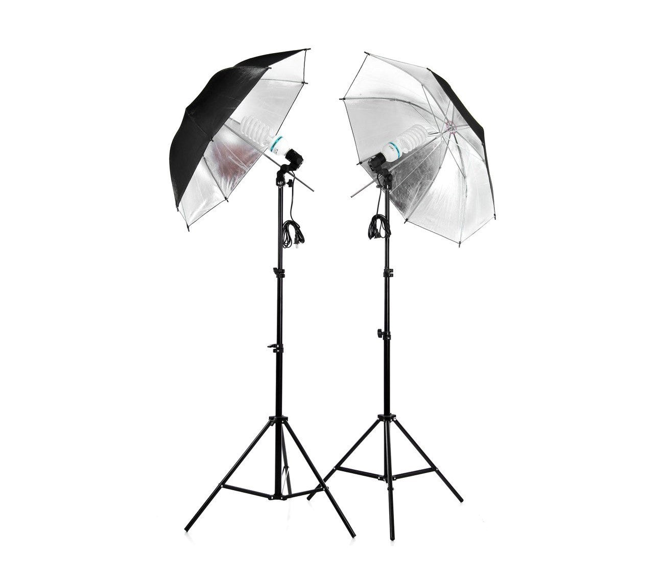 4493 Kit d’éclairage studio 2 parapluies lumineux 85 cm avec ampoules de 135 w