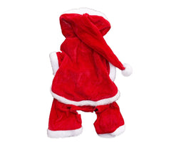 107443 Déguisement PÈRE NOËL avec capuche pour chiens de petite taille 3 boutons