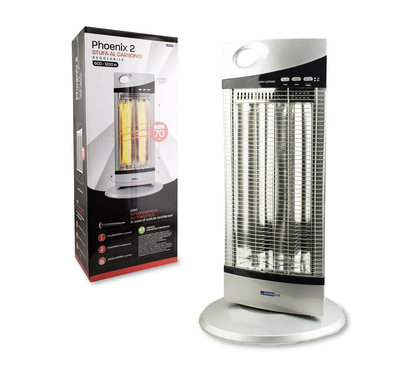 586115 Chauffage fibre de carbone oscillant DICTROLUX économie d'énergie 1200W