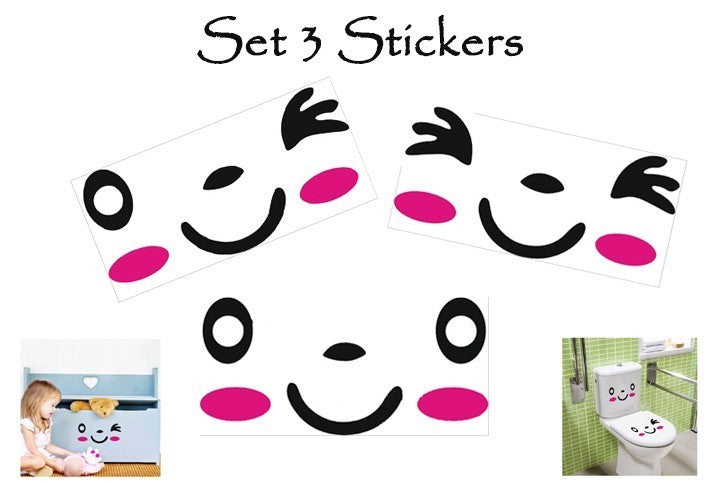 Sticker de sourire autocollants - décorer la maison porte du réfrigérateur - wc