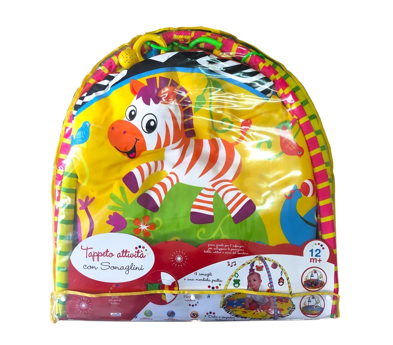 121414 Tapis d'éveil pour bébé CIGIOKI avec des hochets ø 90 x 55 cm
