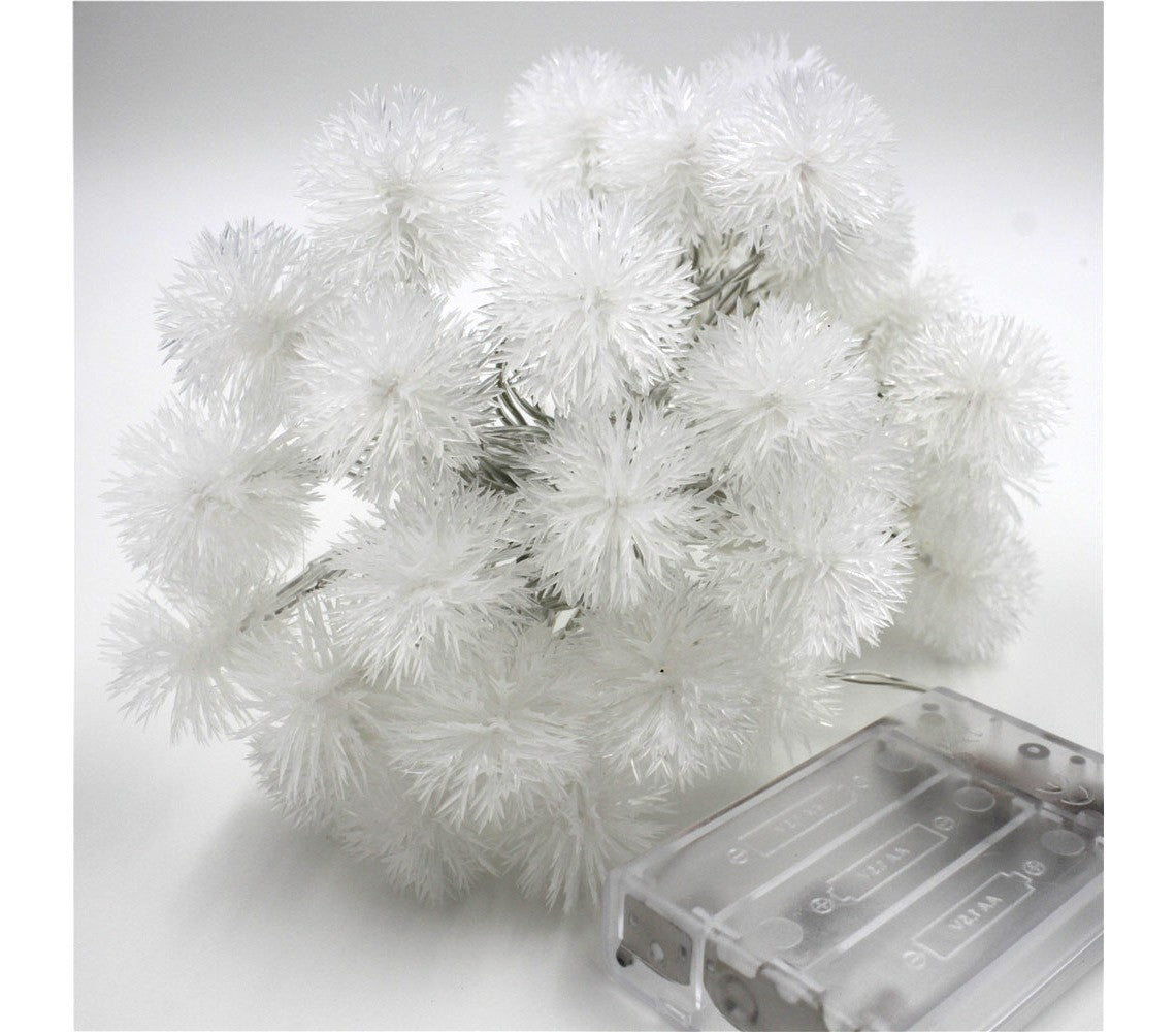 561042C Guirlande lumineuse intérieur de Noël 20 LED forme flocon neige à pile