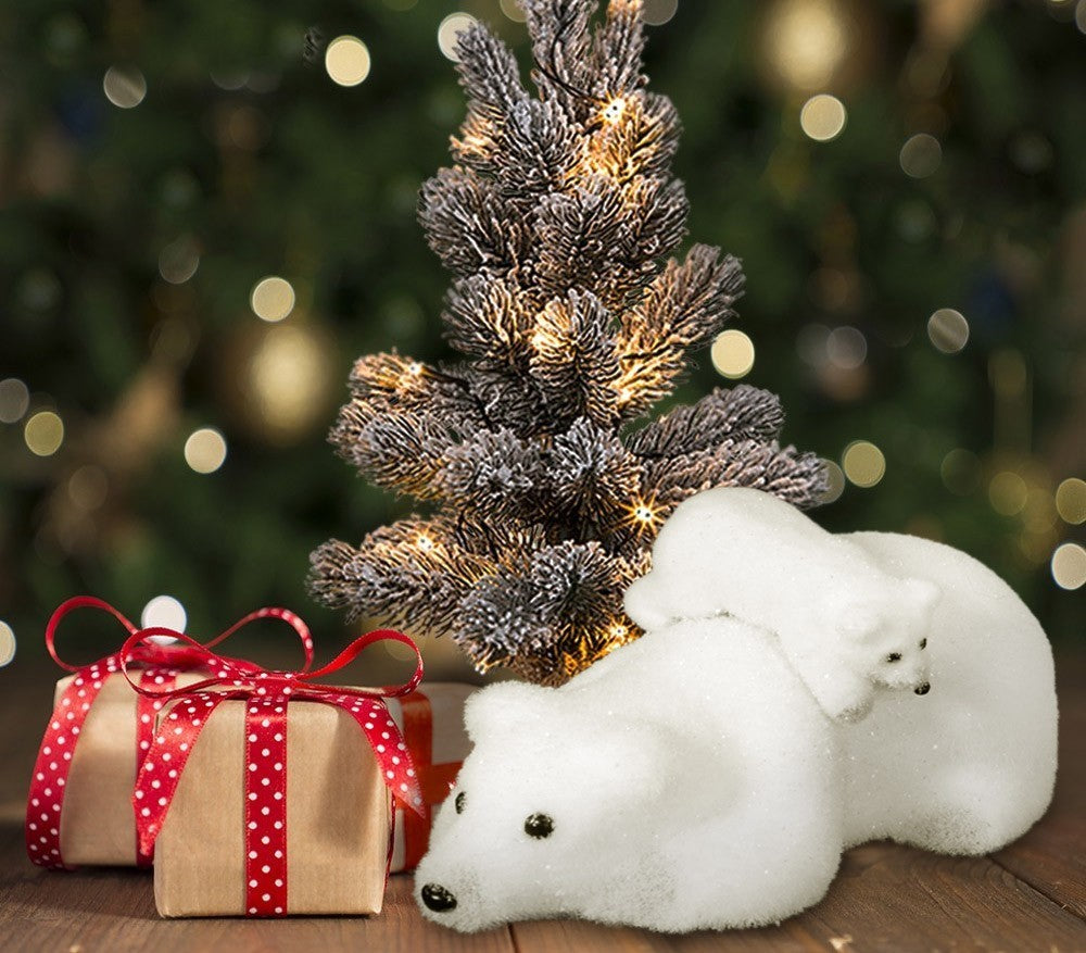 605115 Décoration de Noël pour la maison OURS POLAIRE en polystyrène 30 x 20 cm