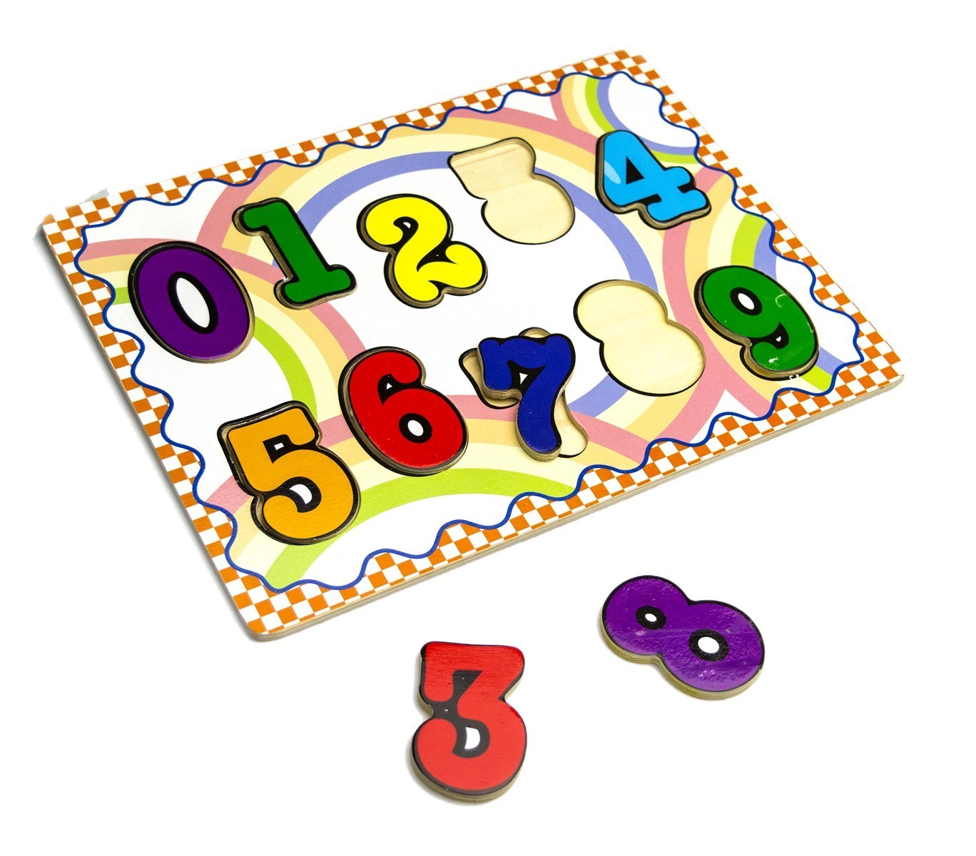 404767 Puzzle en bois LETTRES ou CHIFFRES jeu éducatif 20 x 31 x 23 cm