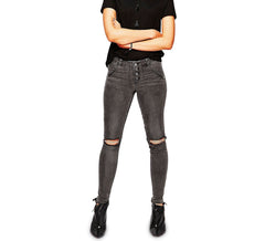 81154 Jean taille haute pour femme modèle RAGGED slim fit tailles du XS au XL