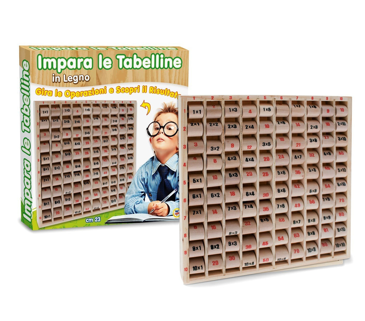 401858 Table de multiplications bois 10 colonnes 10 lignes 23 cm jeu éducatif 