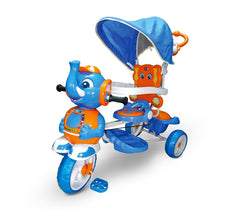 LT813 Tricycle poussette à pédales Manu et Tomas capot et siège rembourré