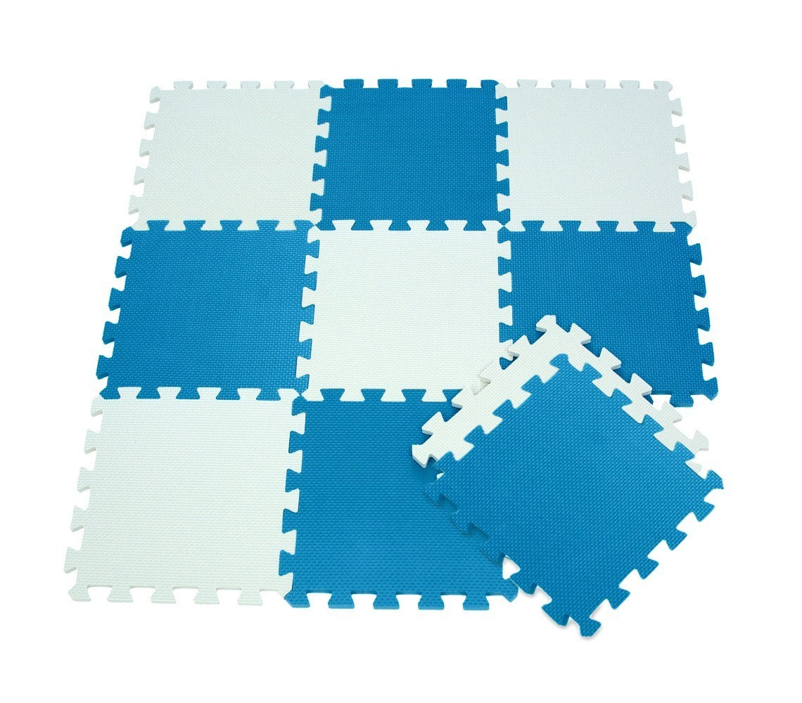 410387 Tapis puzzle en mousse 10 pièces à assembler BICOLORE 29.5 x 29.5 cm