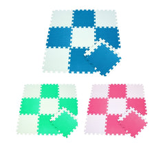 410387 Tapis puzzle en mousse 10 pièces à assembler BICOLORE 29.5 x 29.5 cm