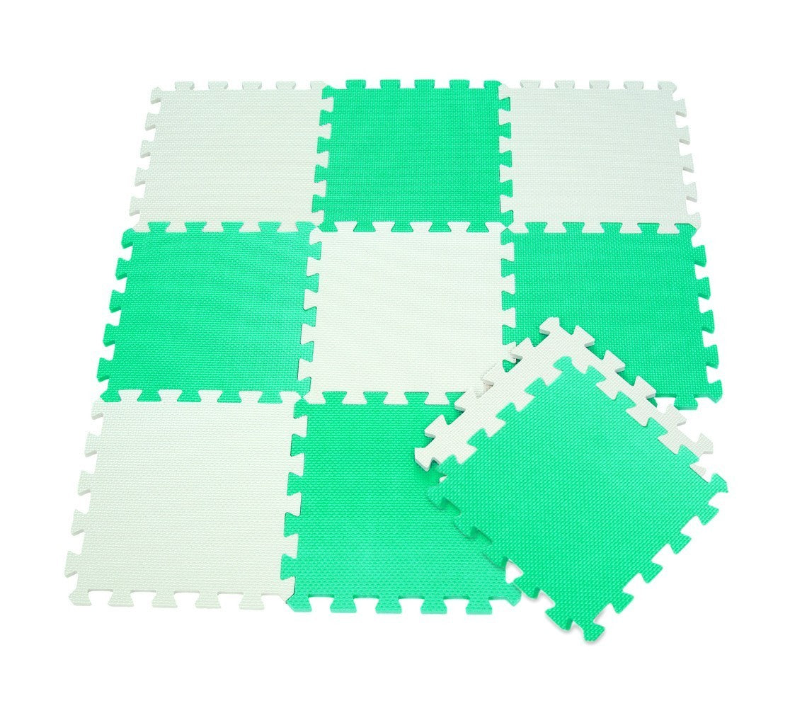 410387 Tapis puzzle en mousse 10 pièces à assembler BICOLORE 29.5 x 29.5 cm