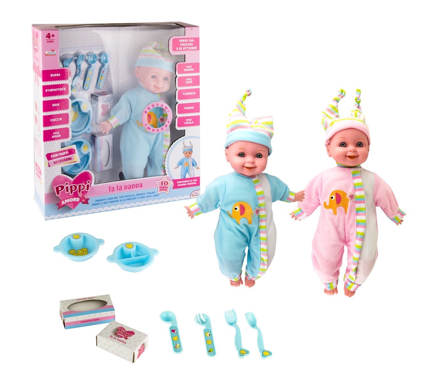 103531 Poupon TRY-ME modèle PIPPI AMORE avec set repas et 10 sons
