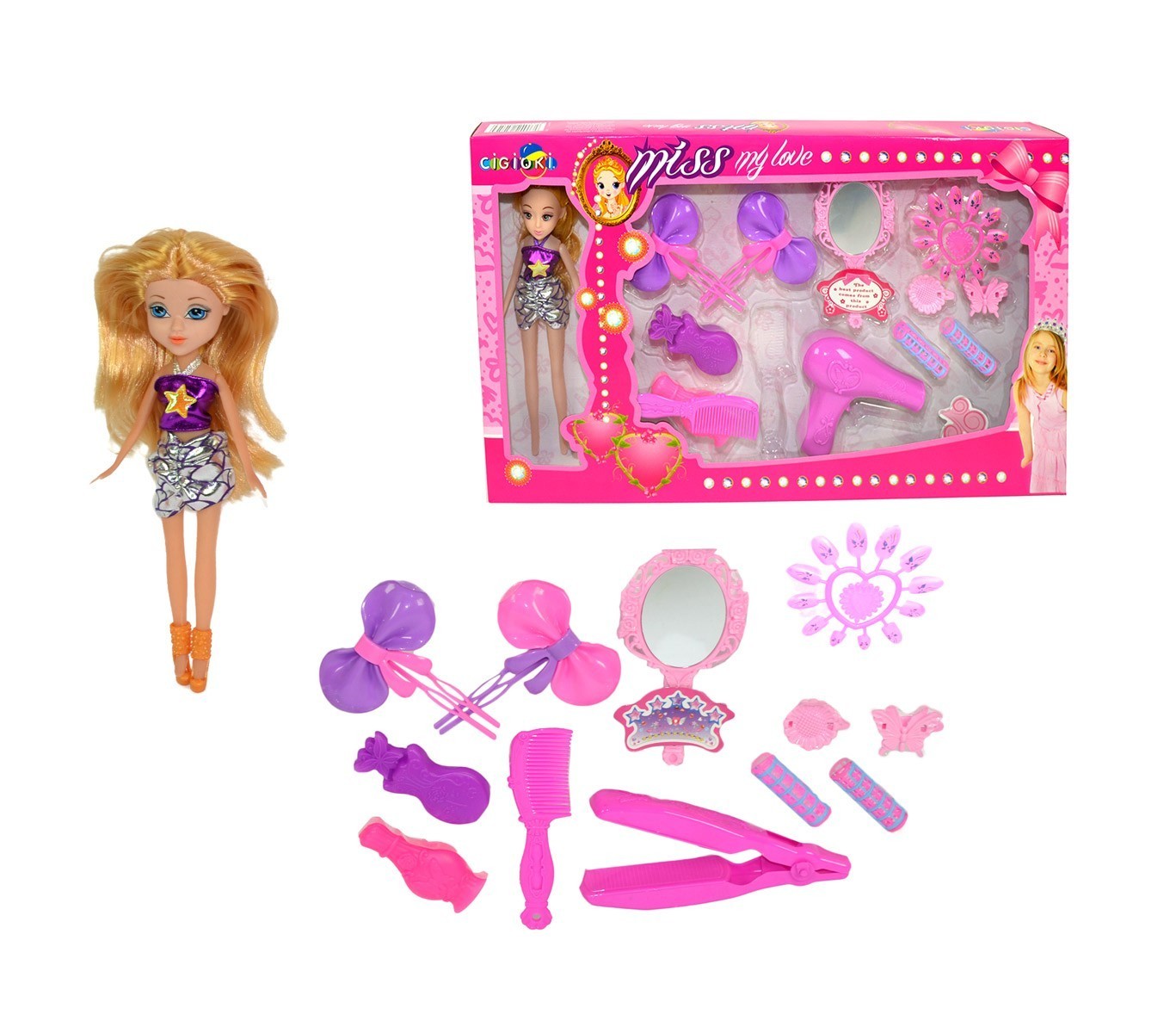 250594 Poupée MISS MY LOVE CIGIOKI avec accessoires pour les ongles et cheveux