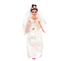 223246 Poupée MARIÉE MAGNIFIQUE avec voile et des accessoires