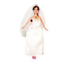 223246 Poupée MARIÉE MAGNIFIQUE avec voile et des accessoires