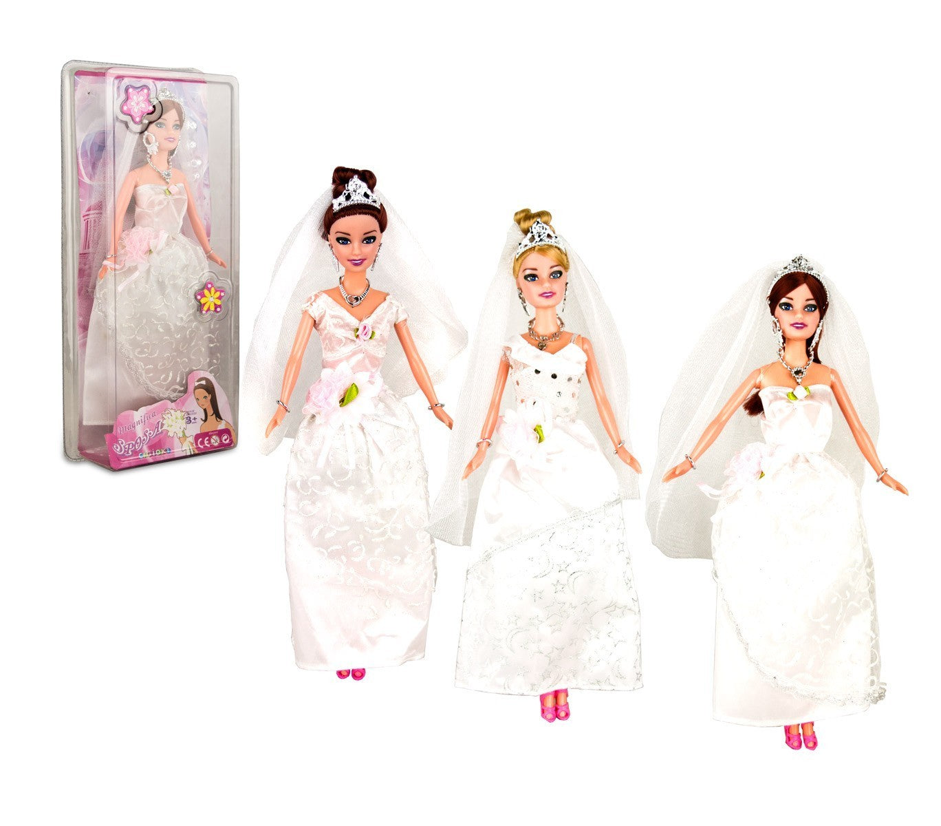 223246 Poupée MARIÉE MAGNIFIQUE avec voile et des accessoires