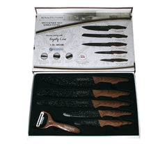 RL-WD5G Set de couteaux 6 pièces ROYALTY LINE revêtement en marbre antibactérien