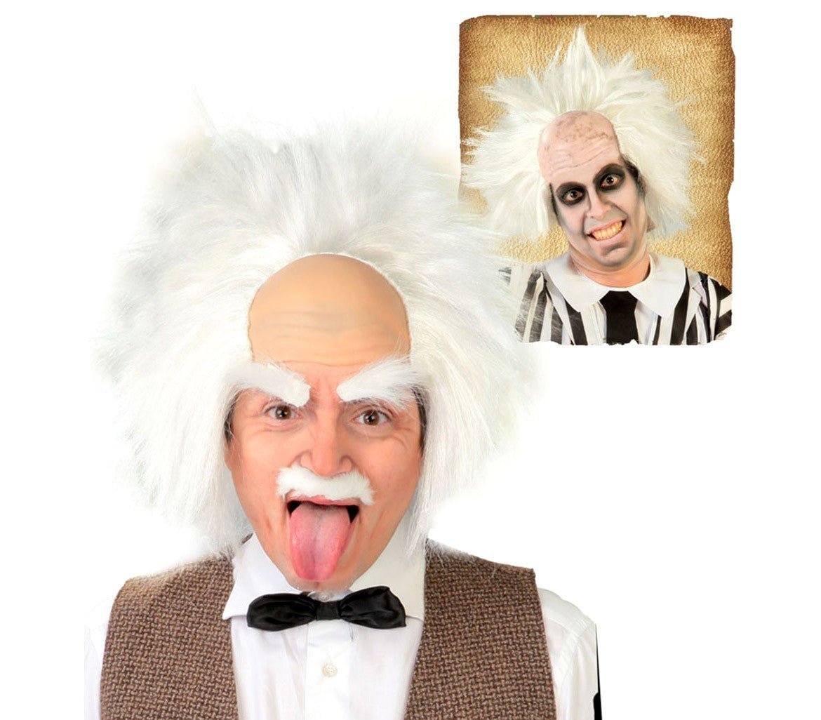 444167 Perruque de déguisement SCIENTIFIQUE EINSTEIN FOU couleur blanc