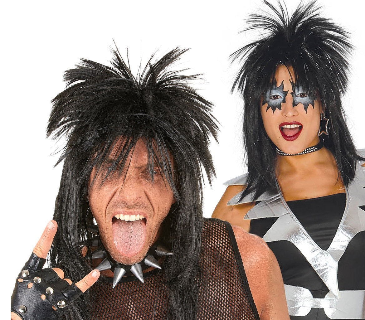 444291 Perruque unisexe ROCKER KISS idéal pour carnaval et soirées à thème