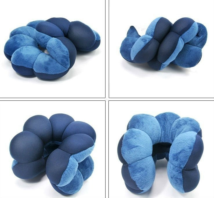 Oreiller/coussin relaxant de voyage - tête ergonomique - microsphères