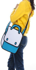Sac a main 3D - dessins animés - turquoi et blanc