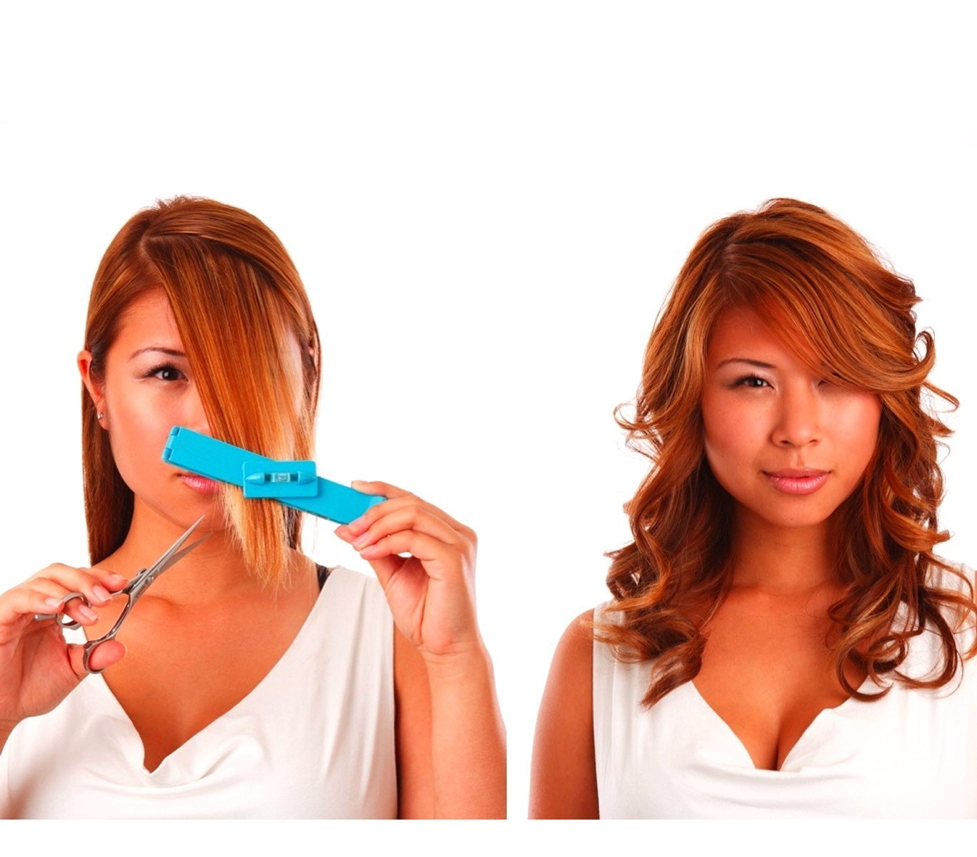 4329 Set de 2 barrettes avec niveau à bulle pour couper cheveux de façon précise