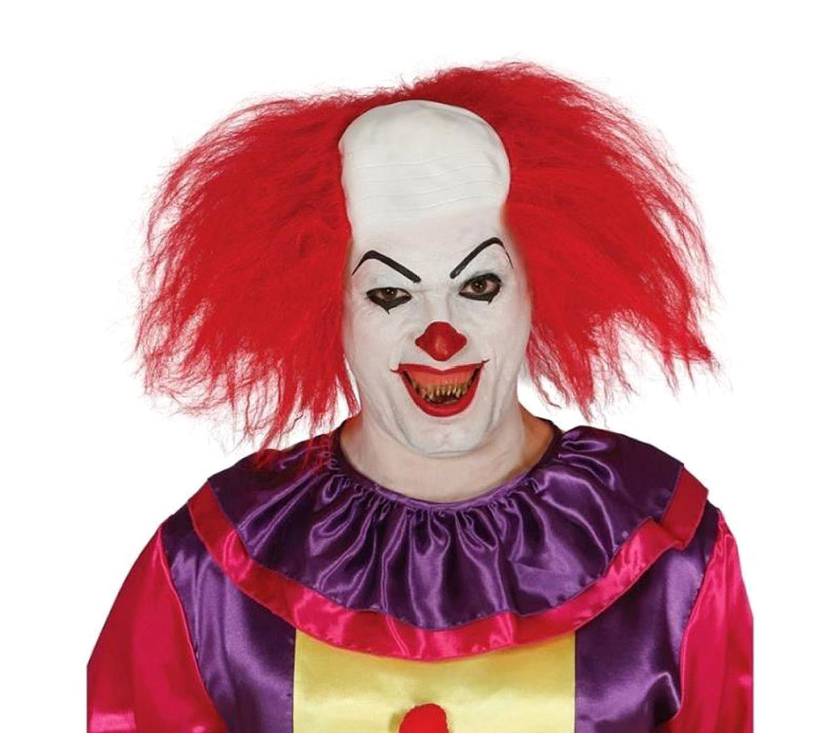 049761 Perruque de déguisement CLOWN crâne chauve avec cheveux