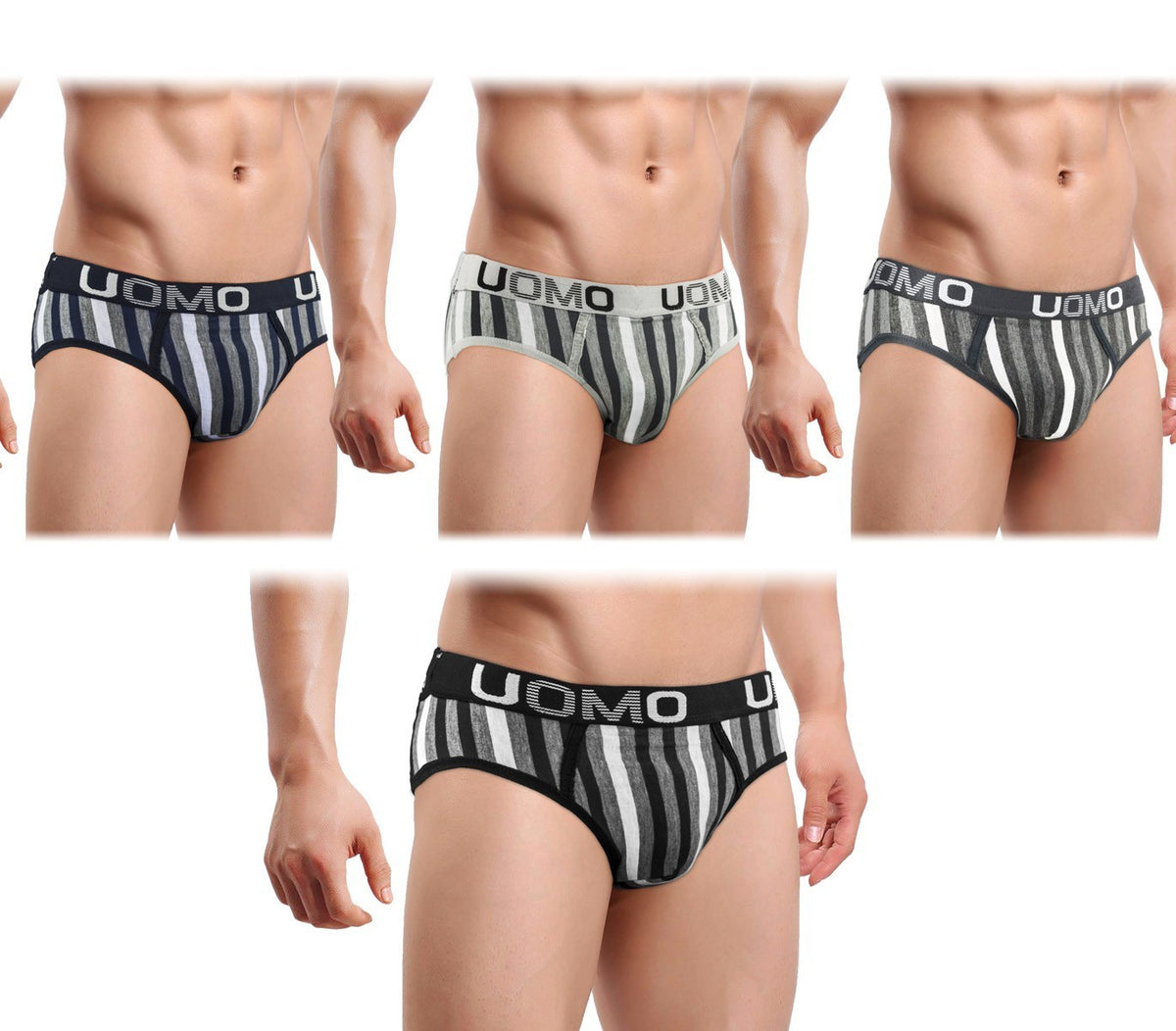 PT-7813 Pack de 4 slips à rayures pour homme modèle KEMPER tailles M au XXL
