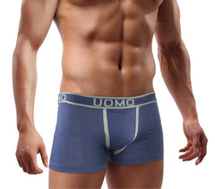 B-003 Pack de 4 boxers homme modèle JEFF coton couleur unie coutures contrastées