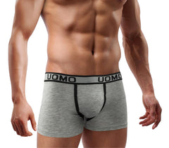 B-003 Pack de 4 boxers homme modèle JEFF coton couleur unie coutures contrastées