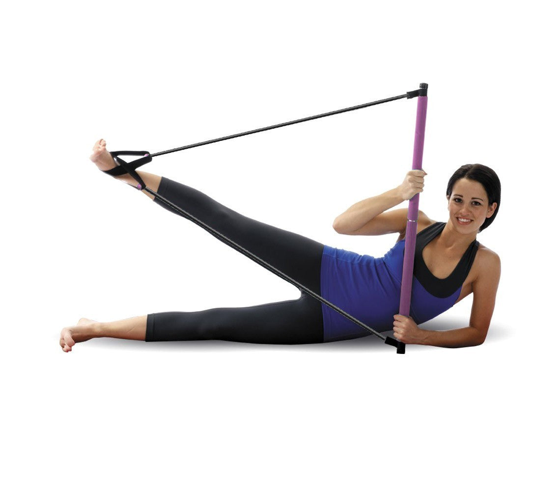 717176 Bâton gymnastique avec élastiques idéal pour fitness et pilates