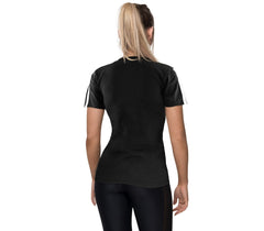 KZ-358 T-shirt de sport running pour femme en tissu respirant bandes sur manches