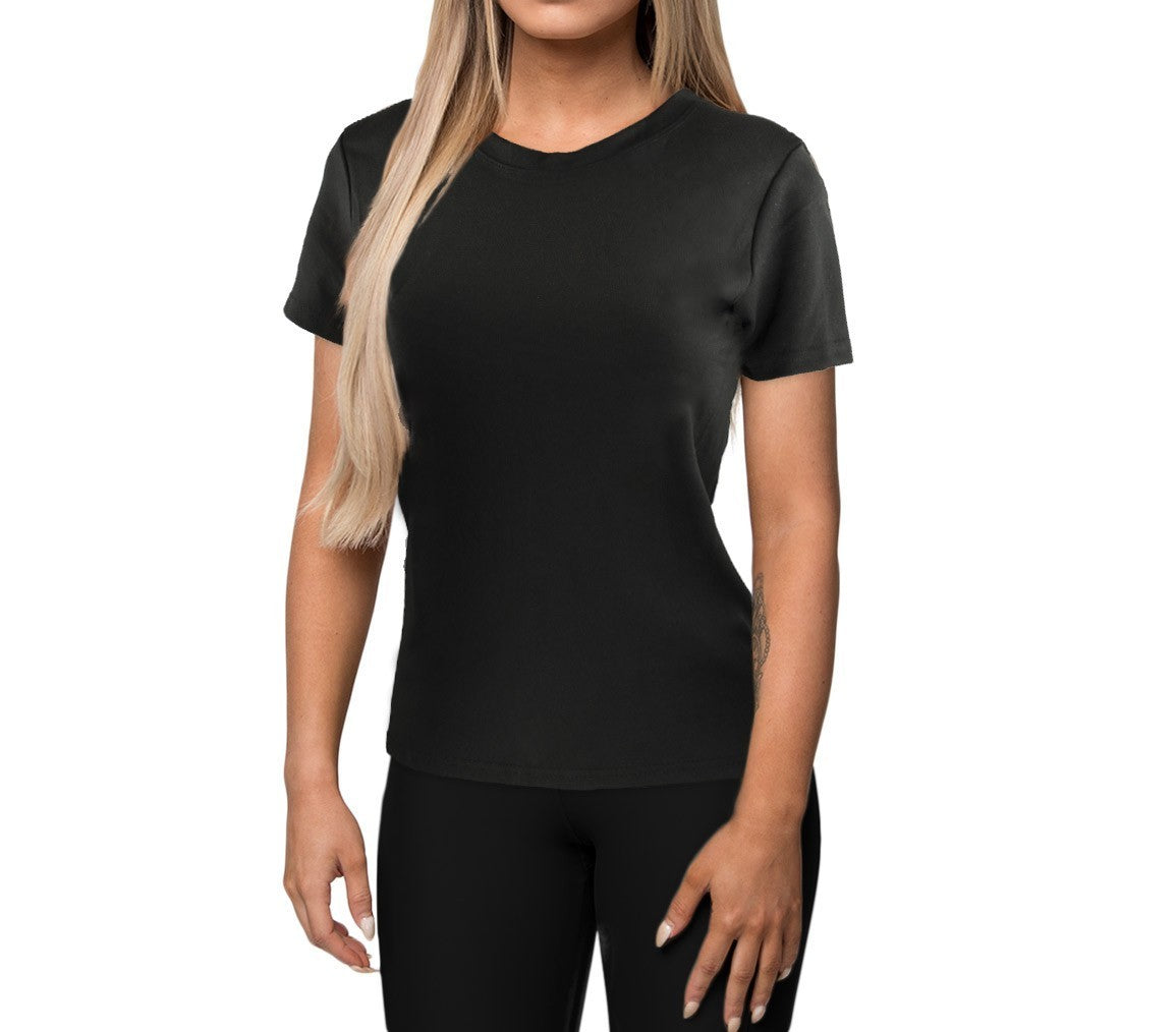 KZ-358 T-shirt de sport running pour femme en tissu respirant bandes sur manches