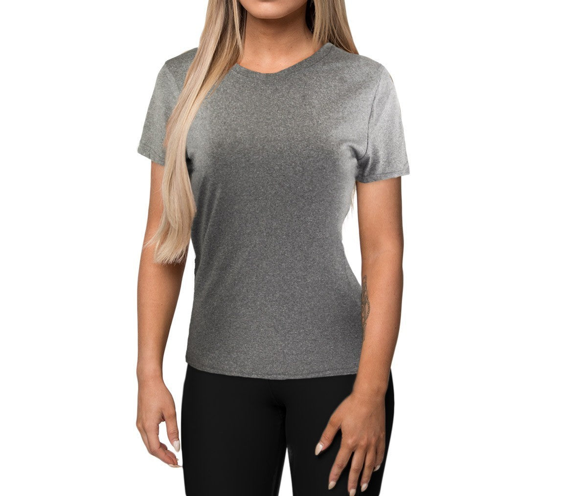 KZ-358 T-shirt de sport running pour femme en tissu respirant bandes sur manches