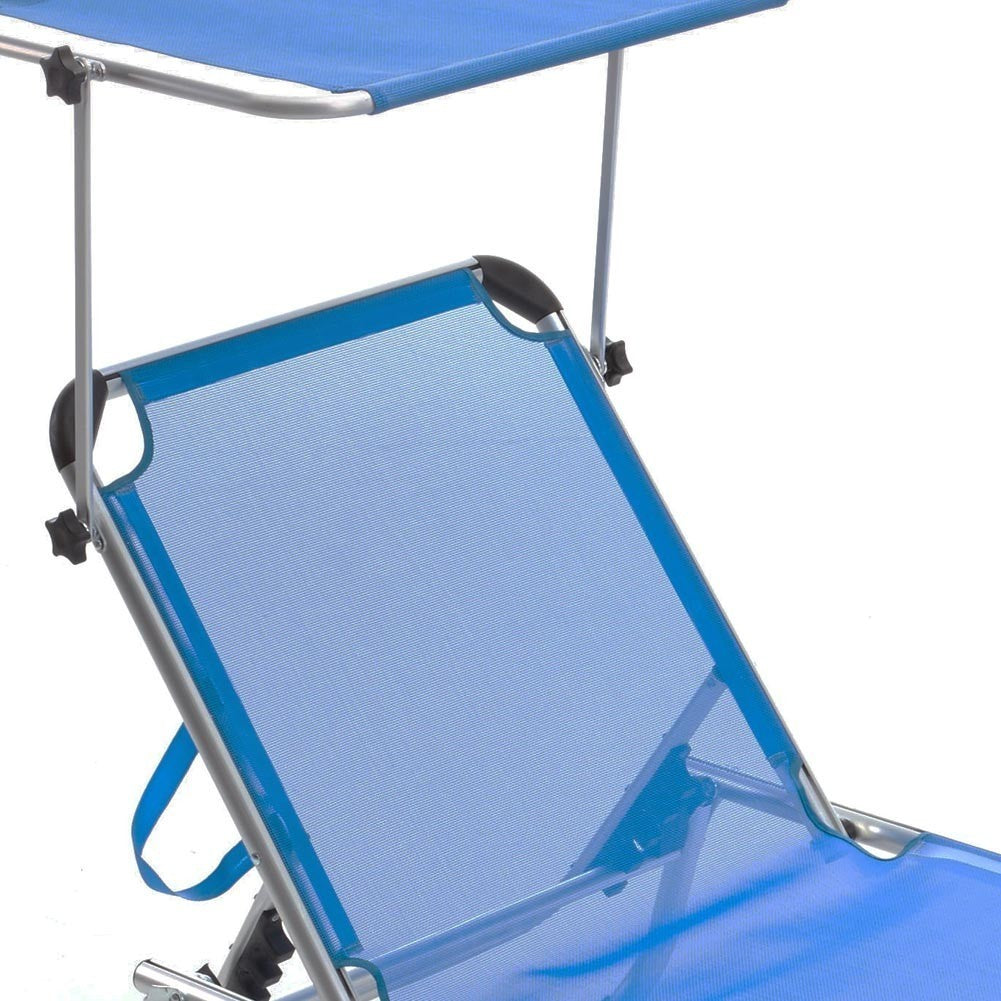 Transat en aluminium Q.BO avec parasol modèle SAPRI en textilène