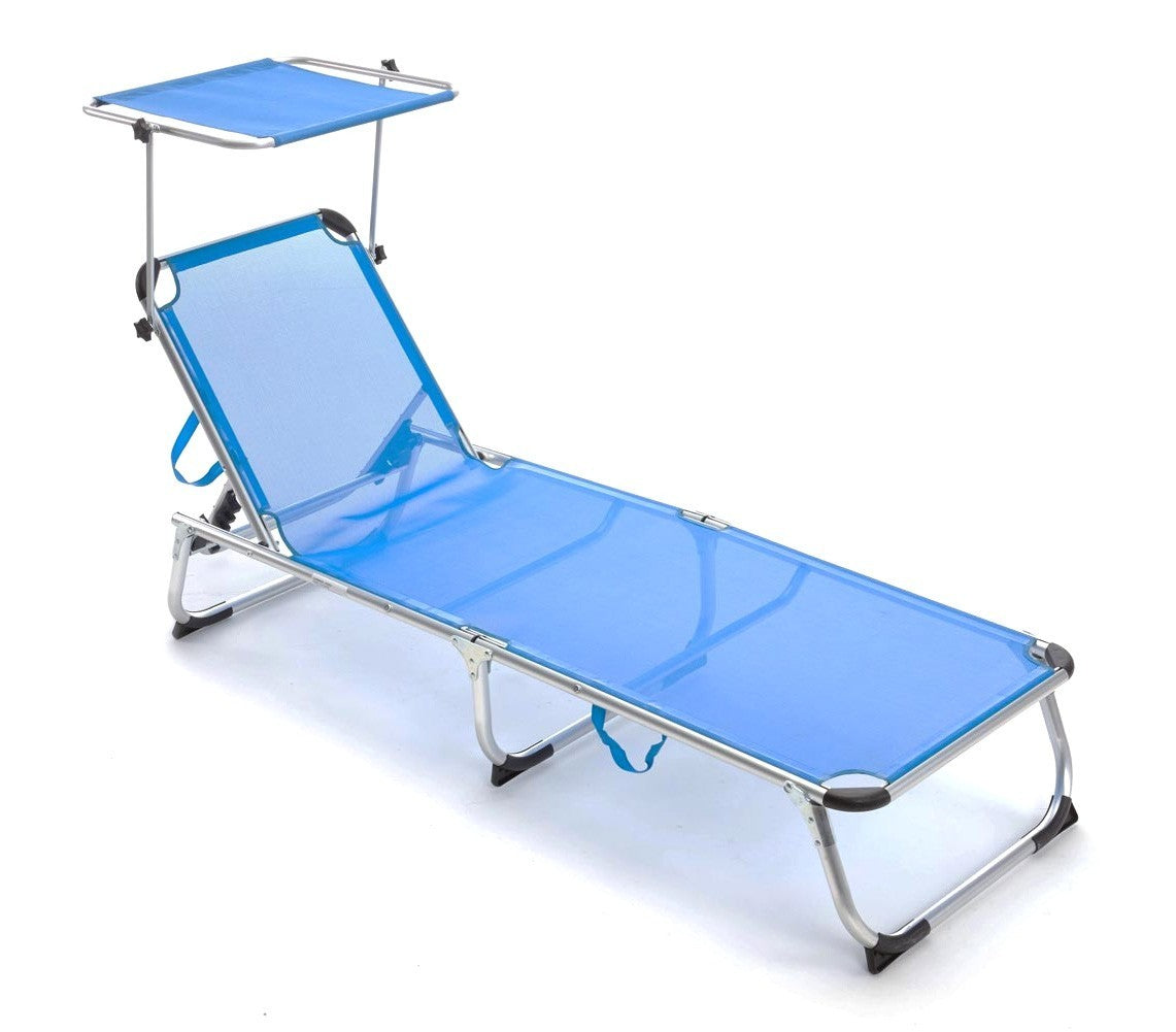 Transat en aluminium Q.BO avec parasol modèle SAPRI en textilène